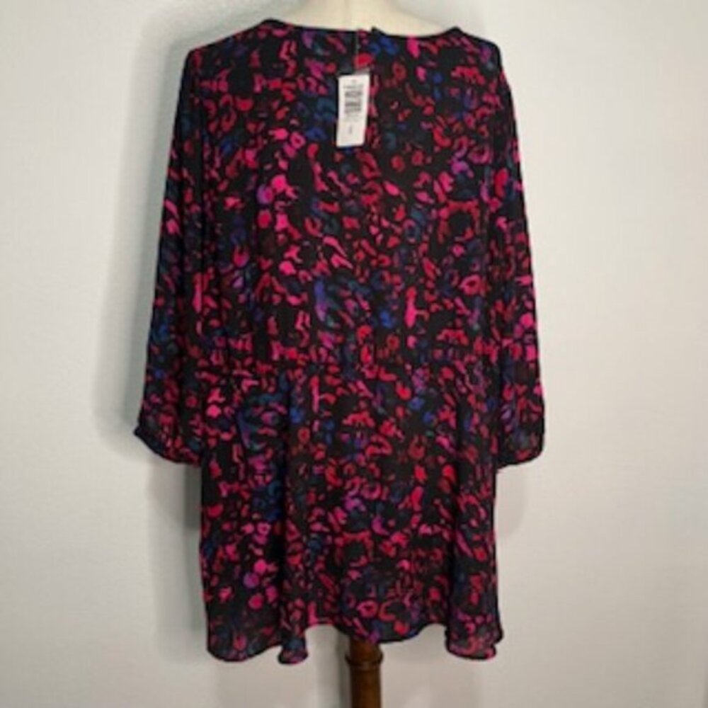 NEW Torrid Floral Blouse Women's Plus Size 4 Empire Waist V-neck 3/4 Sleeve NWT - Picture 4 of 9